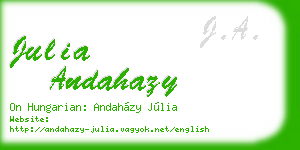 julia andahazy business card