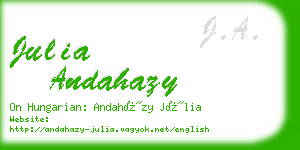 julia andahazy business card